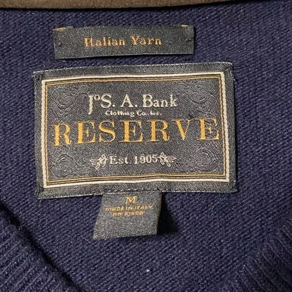 Jos A Bank‎ Reserve Italian Yarn Sweater Men’s Size Medium Navy